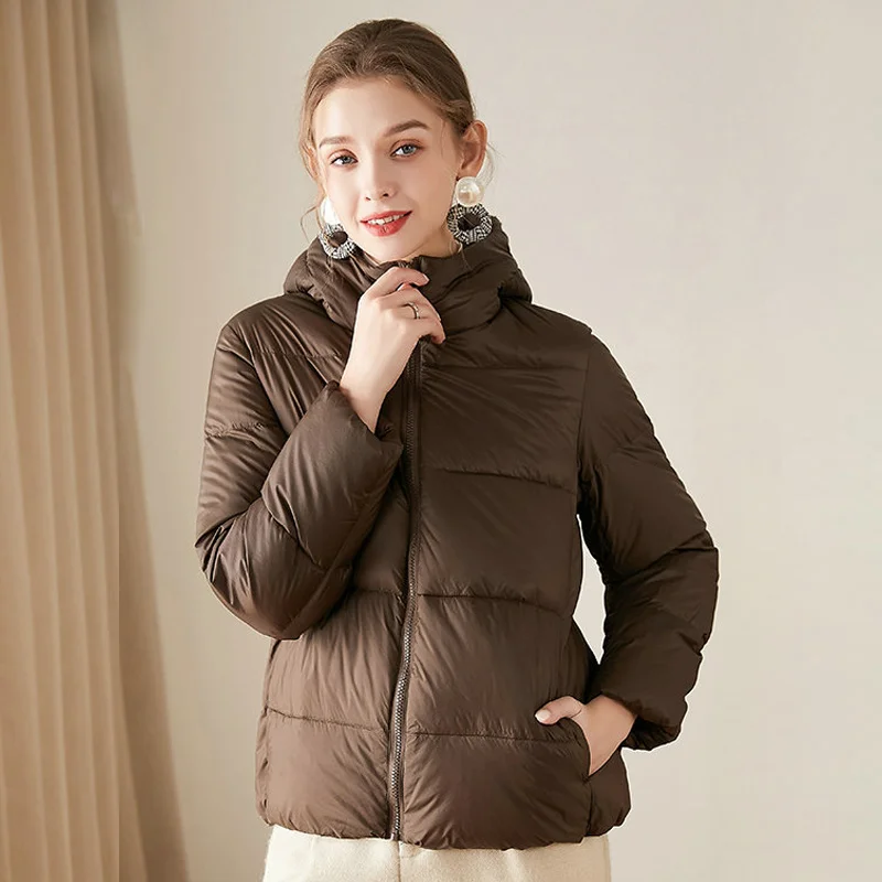White Duck Down Coat Women Puffer Jacket 2023 New Winter High Quality Casual Female Parkas Bread Jackets Hooded Ladies Outerwear