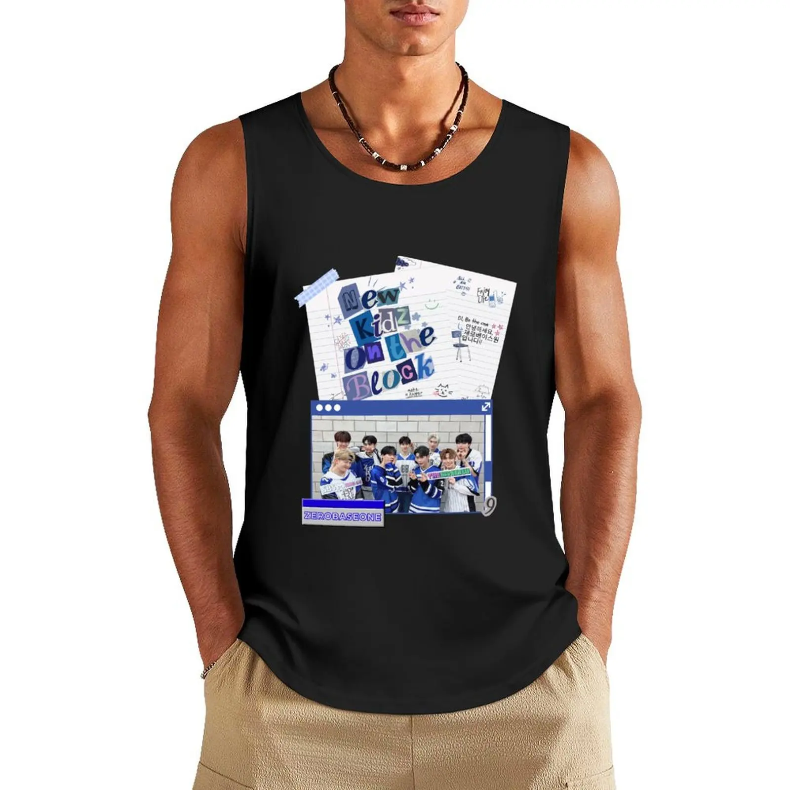 Новые мужские футболки Kidz On The Block - Zerobaseone Tank Top с аниме