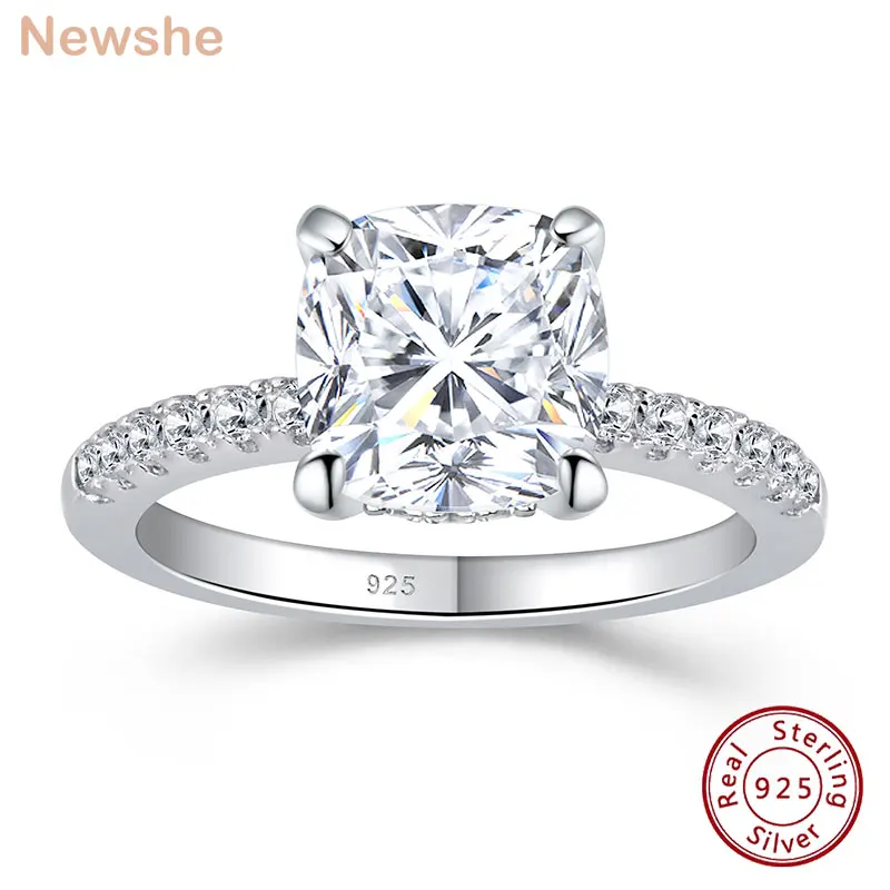

Новое Женское Обручальное кольцо из стерлингового серебра 925 пробы 2,2 карат огранка кушон ааааа CZ обручальное кольцо специальное ювелирное изделие BR1146