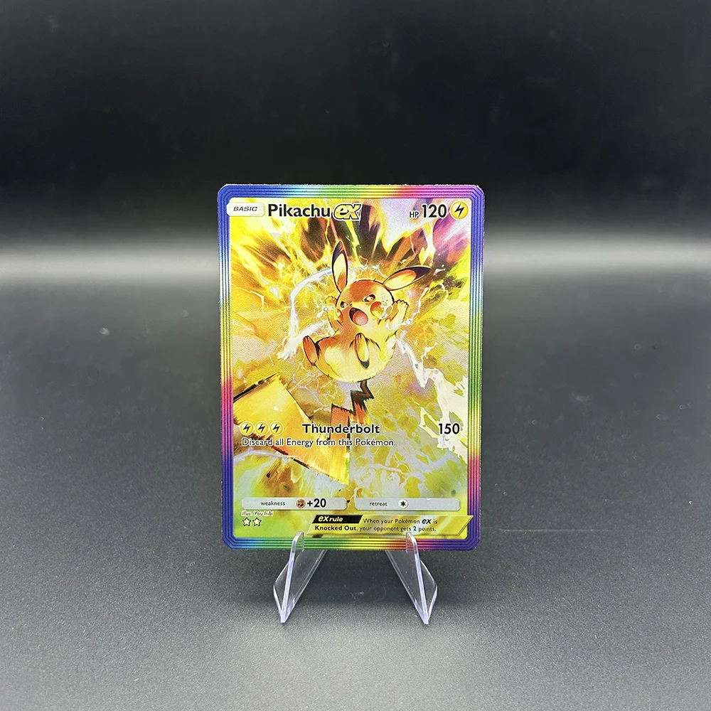 Фото DIY аниме PTCG карманная коллекционная карта английский снорлакс Raikou Entei Mew Tapu Koko рефрактивная цветная флэш-карта рождественские подарки игрушка №3