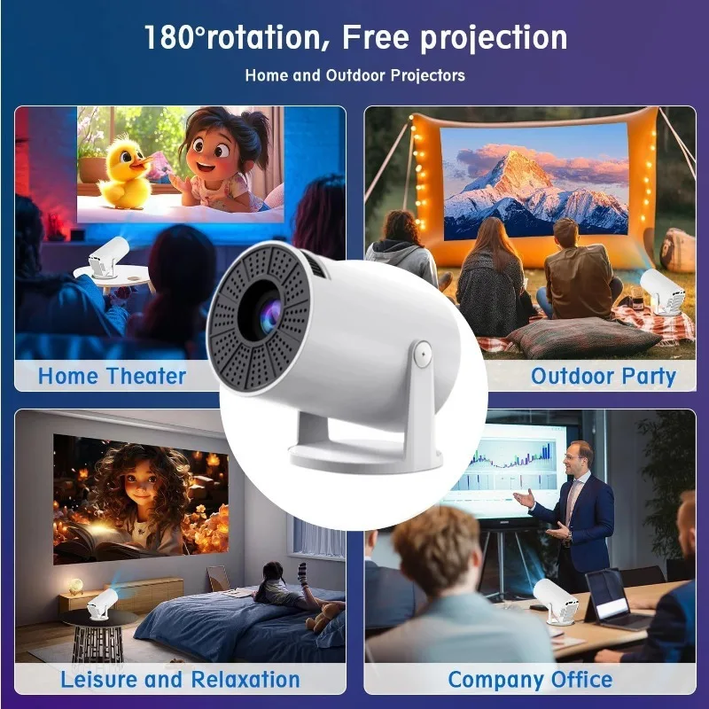 Фото Мини-портативный проектор HY300Pro HD, беспроводной, для дома и улицы №2
