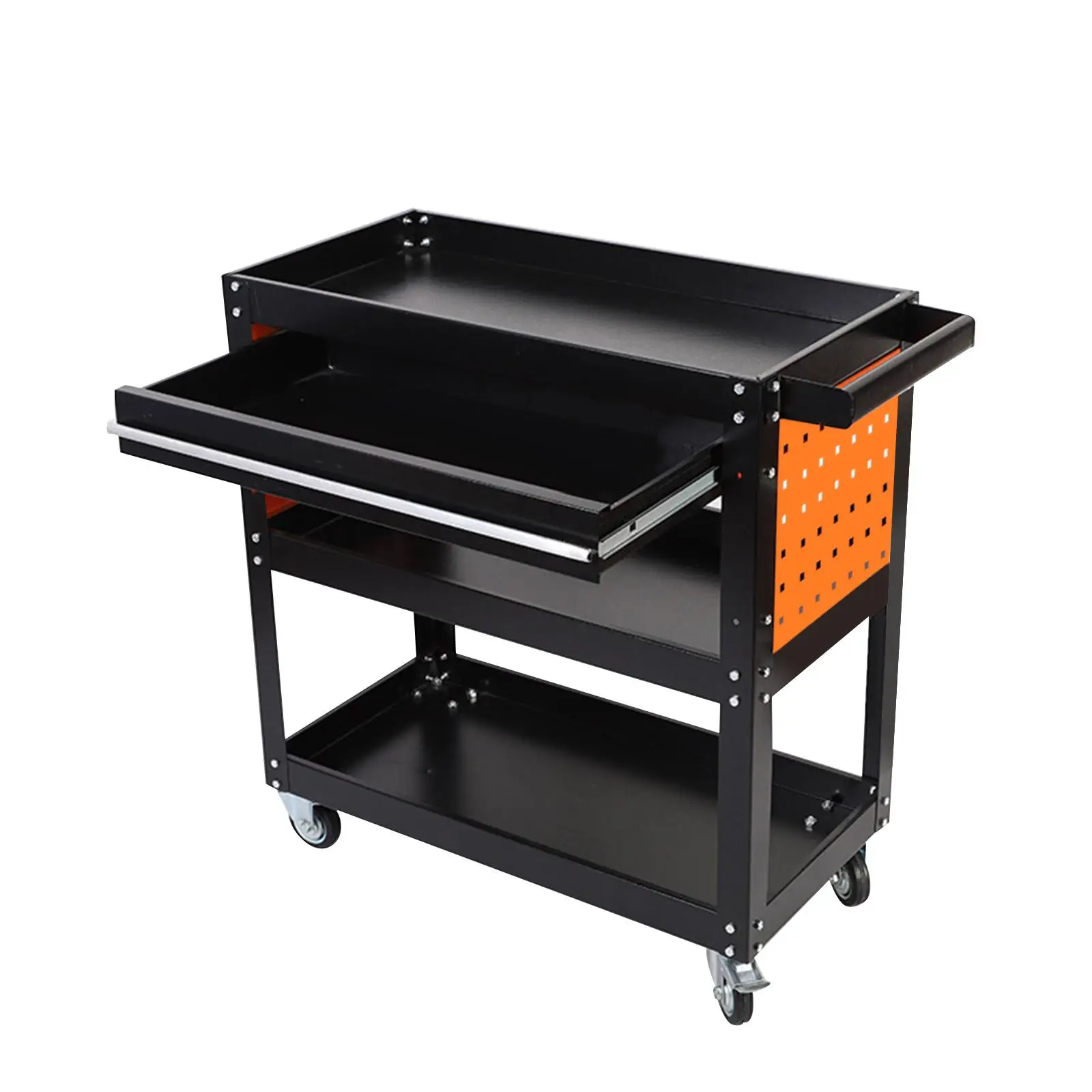 

Rolling Tool Cart Utility with Wheels Rolling Tool Cart Storage Stand Movable 3 Tier Storage Cabinet for Warehouse Repair Shop
