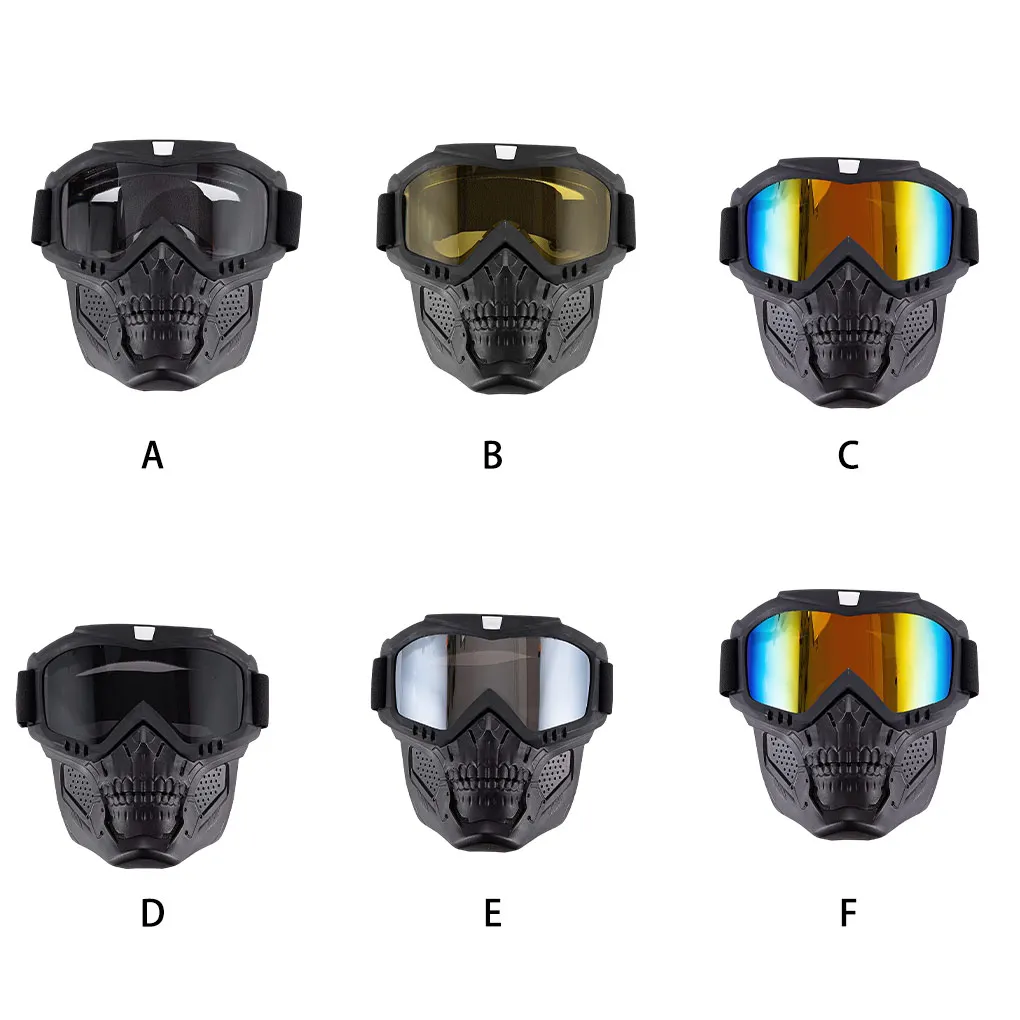 

Motorcycle Goggles Face Cover Outdoor Riding Headgear Simple Protective Covers Skull Modeling Facial Protector Light