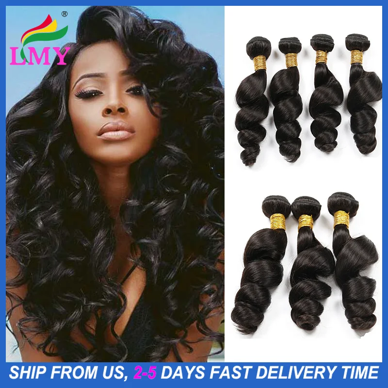 

22 24 26 inch Loose Wave Bundles Curly Hair Brazilian Hair Bundles Extension Remy Curly Human Hair Loose Bundles 3/4 Bundles