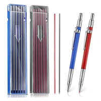 2 pcs streak welders pencil with 24 pcs 2mm refills mechanical pencil with built in sharpener carpenter pencils