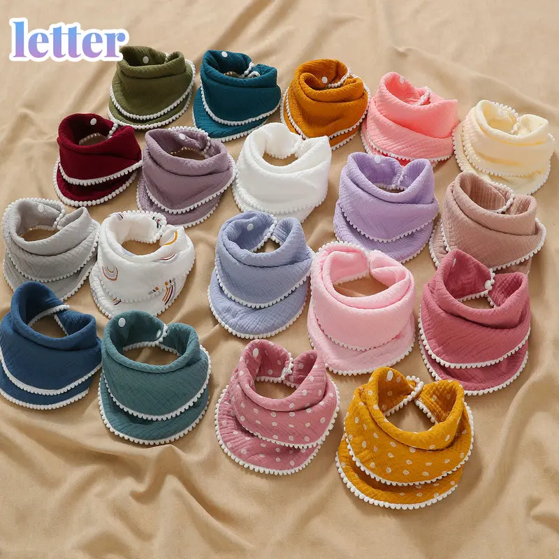 

3 Pcs Baby Bibs Burp Cloths Cotton Newborn Saliva Towel Infant Scarf Muslin Gauze Bandana Toddler Baby Feeding Teething Bibs