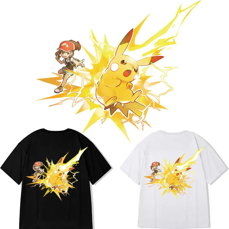 

Anime Pokemon Pikachu Iron-on Transfers for Clothing Thermoadhesive Patches on Kids Clothes Flex Fusible Patch Thermal Stickers