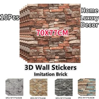 10pcs diy brick stone pattern self adhesive waterproof foam 3d wall stickers kitchen backsplash bathroom wall modern wallpaper
