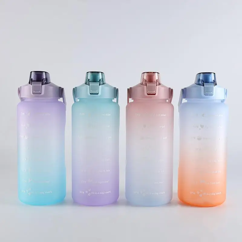 

Summer TiK-tok Popular Gradient Scrub 1000ml Large Capacity Water Bottle