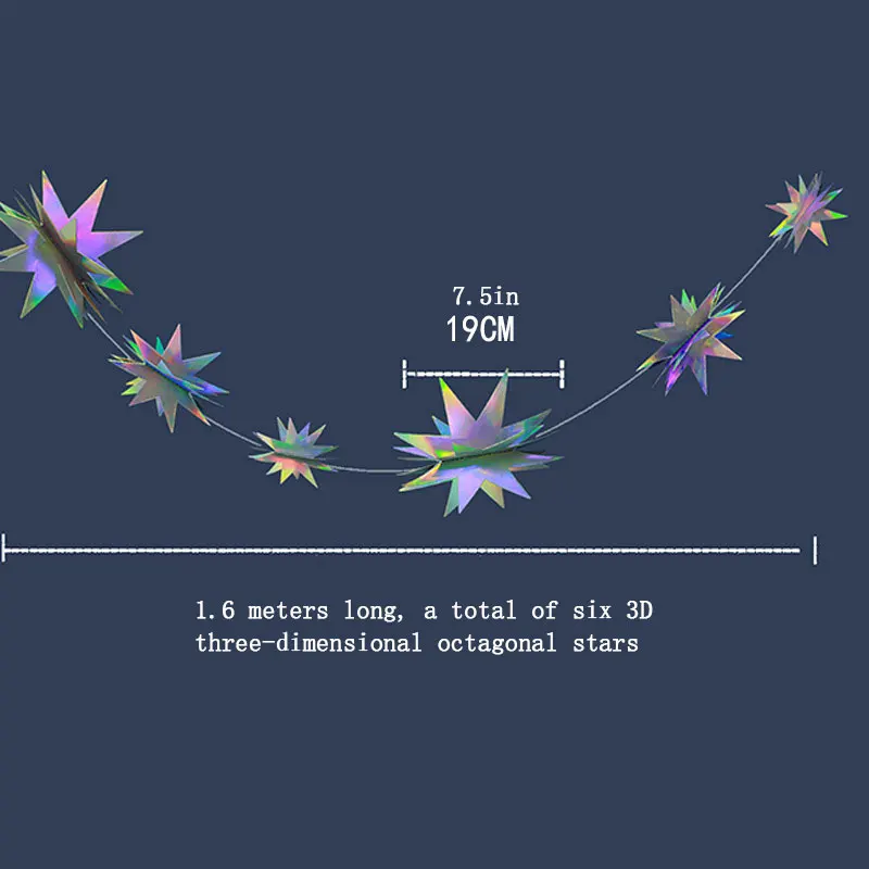 

Бумажная гирлянда с лазерной серебряной звездой