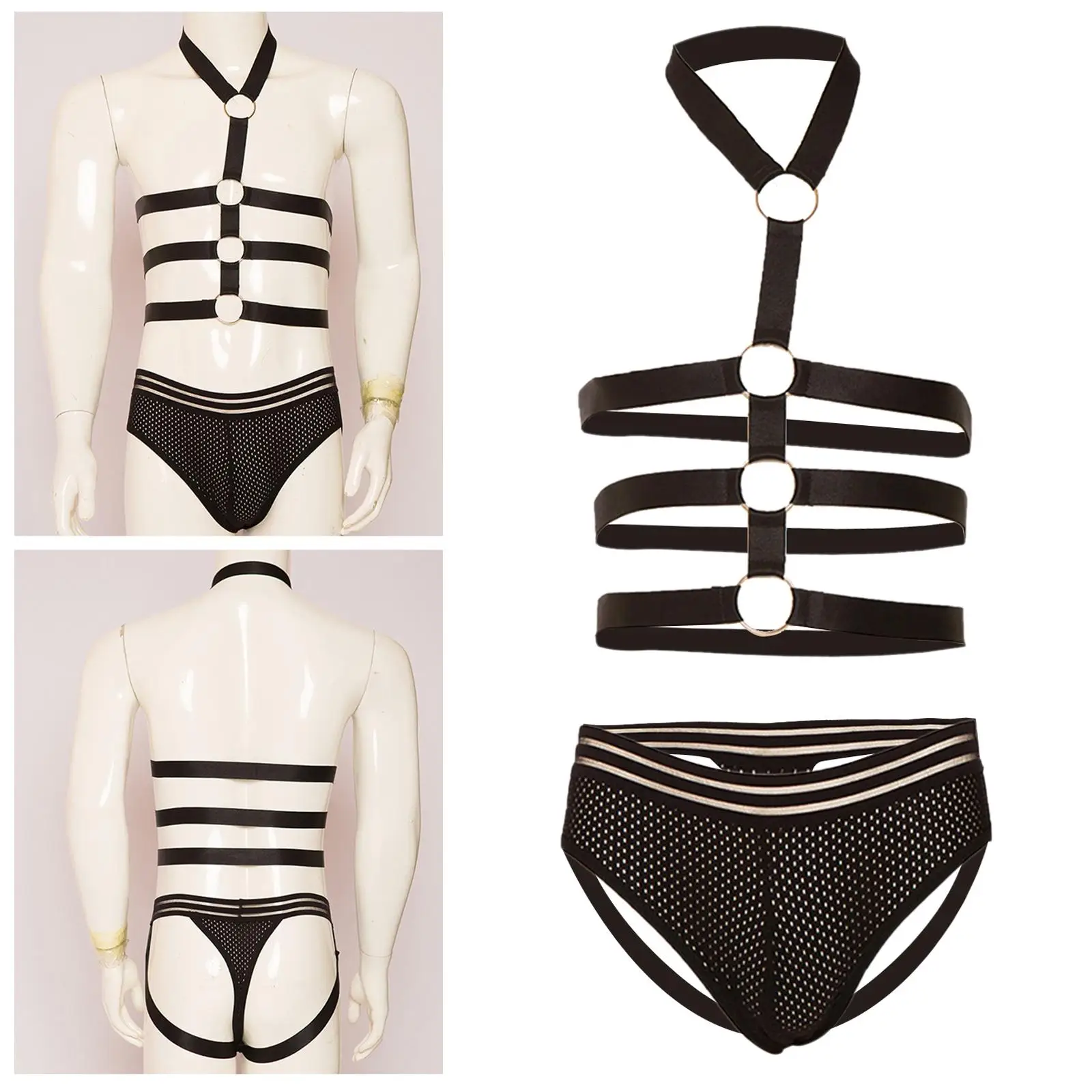 

Комплект мужского нижнего белья ремни для нижнего белья, нижнее белье на бретельках, одежда для сна, трусики-стринги из спандекса