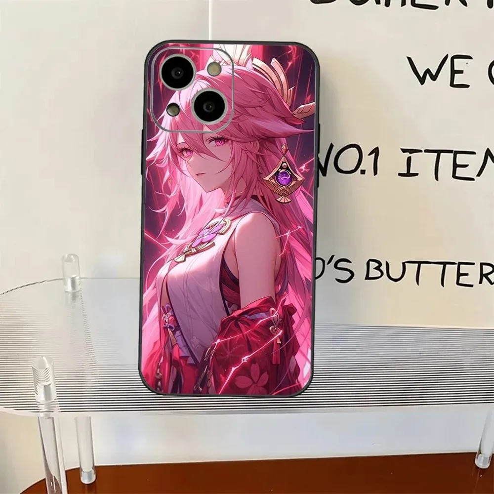 Чехол для телефона Genshin Impact Yae Miko iPhone 11 12 13 14 15 XS XR X Mini Pro Max Plus