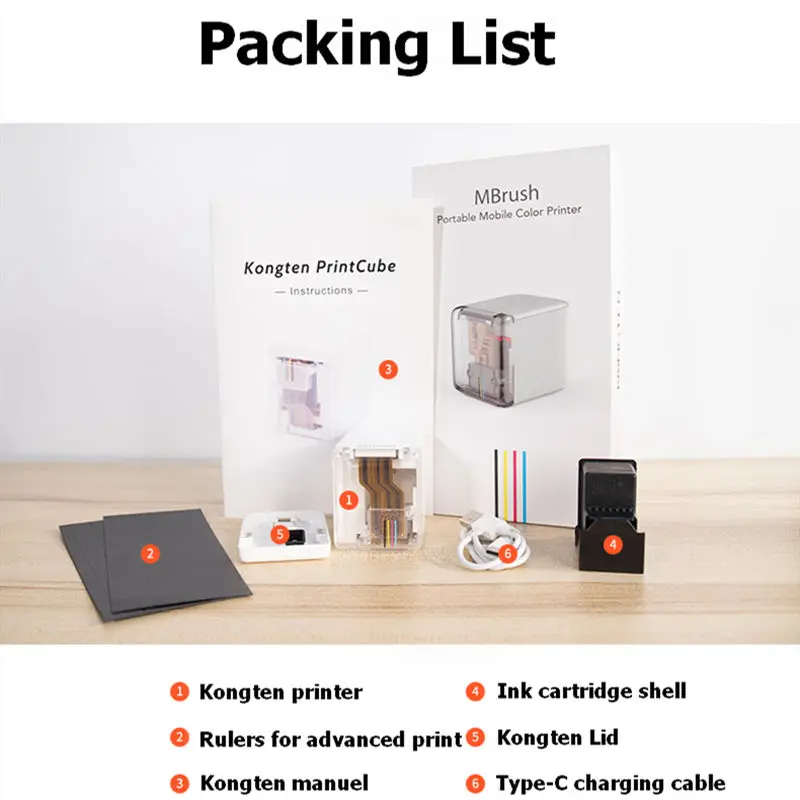 In STOCK Kongten Mbrush Printer Bluetooth Mobile Color Mini Handheld Portable Wifi Printers PrinCube Inkjet | Компьютеры и офис