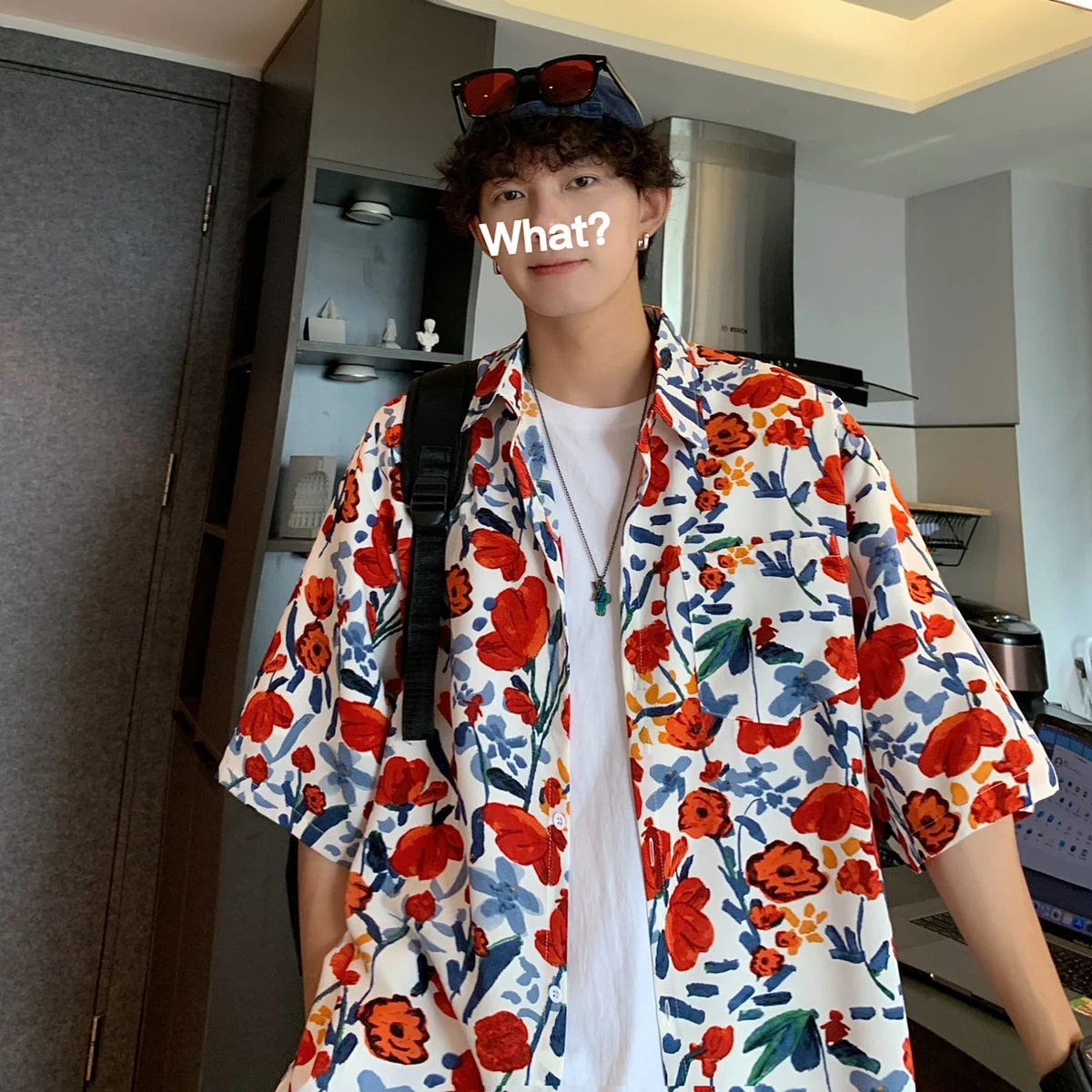 

Privathinke Oversized Flower Shirts For Men New Summer Fashion Casual Male Blouse Short Sleeve Cardigan Hawaii Style Clothing