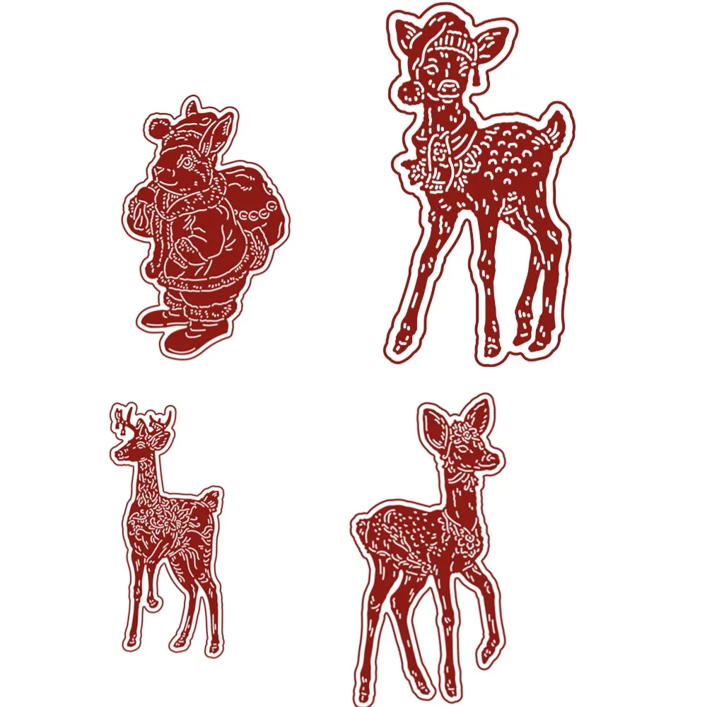 Рождественский пятнистый олень металлическая резка данных тонкие предметы