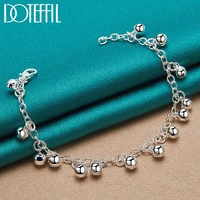 doteffil 925 sterling silver bells bead bracelet chain for women fashion charm wedding engagement party jewelry