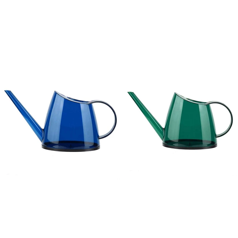 

2X Fashionable Uncovered Garden Sprayer With Long-Spout Candy-Colored Watering Can 1.4L(Blue&Green)