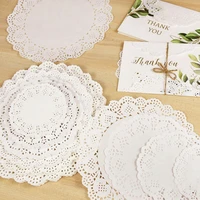 100pcs multi sizs white round paper lace table doilies cake placemat for wedding home party supplies table decoration paper mats