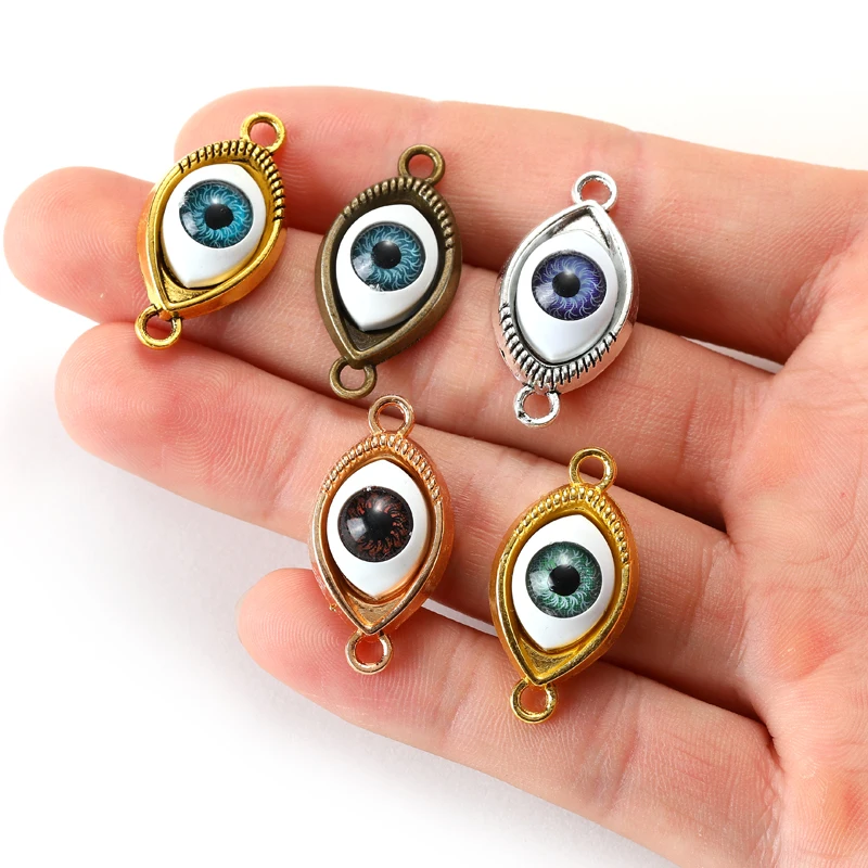 5 шт. разноцветные 3D подвески от сглаза разъем с двумя отверстиями счастливые