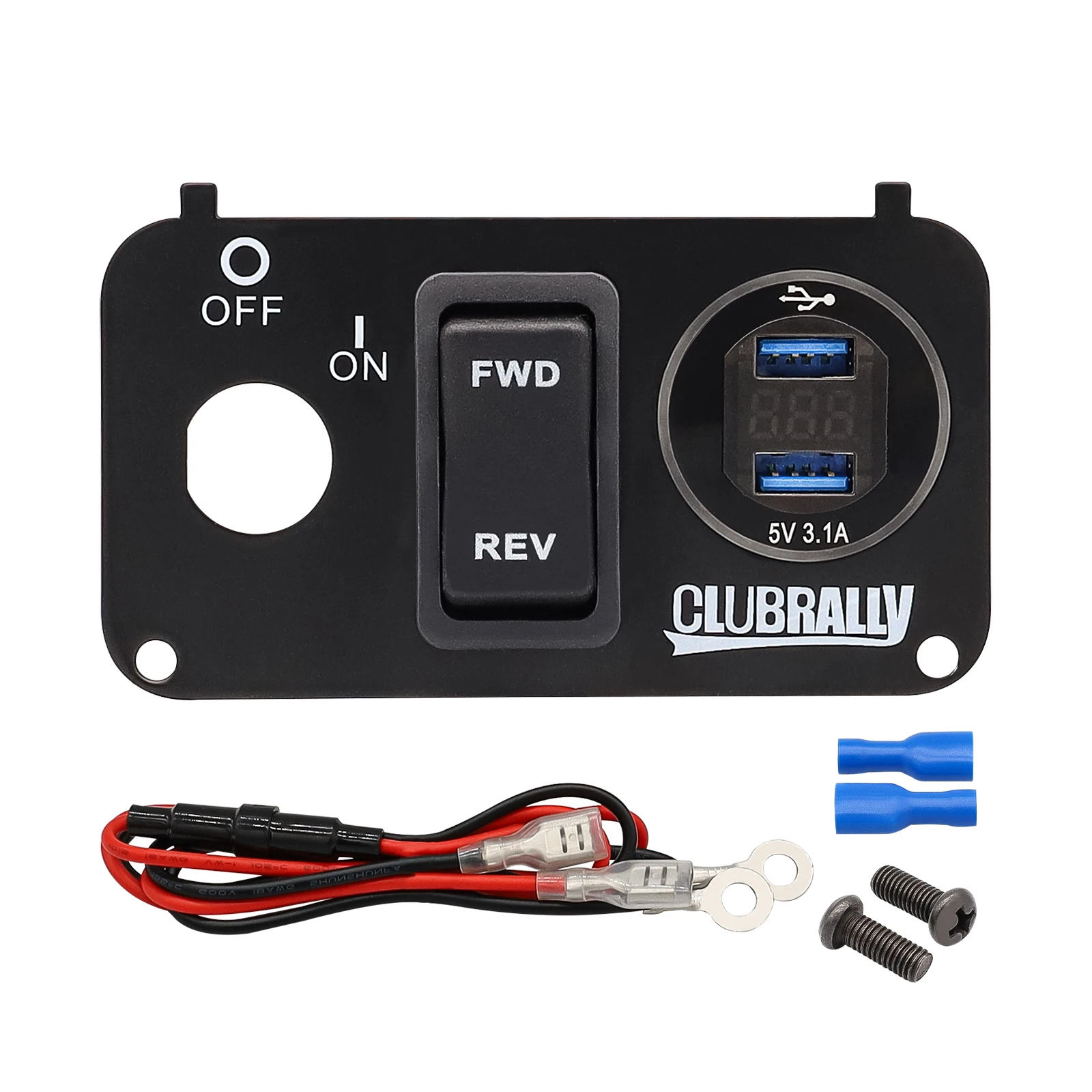 Cart Ezgo Key Switch Console Panel With Dc 9v-48v 3.1a Dual Usb Charger Sockets & F/r Switch Fits Ezgo Txt & Medalist Pds