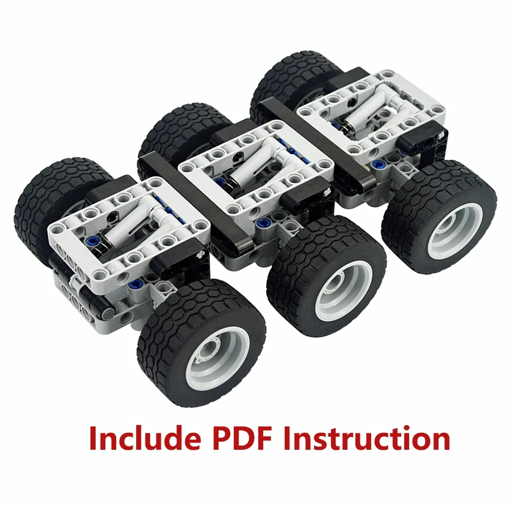 3 axled прицеп 119 шт. MOC высокотехнологичные автомобильные колеса Набор строительных