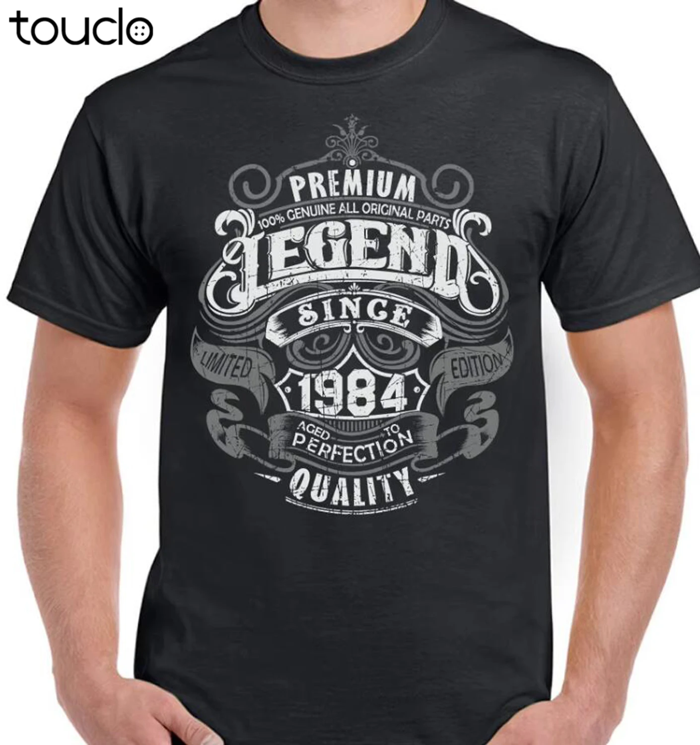 Хлопковая забавная футболка с короткими рукавами и принтом Legend Since 1984 мужская на