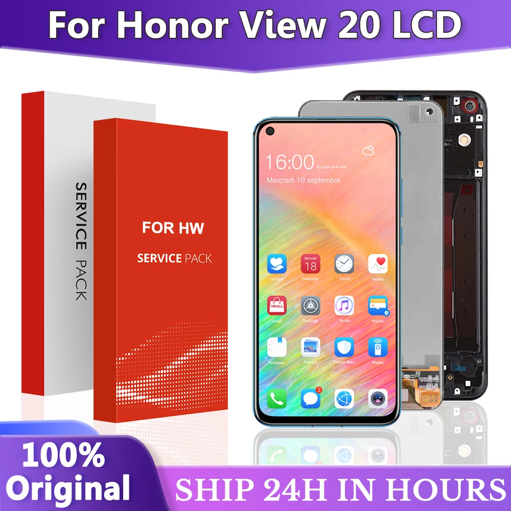 Оригинальный 6,4 'для Honor View 20, ЖК-дисплей с рамкой для Honor V20, телефон PCT-L29 LCD