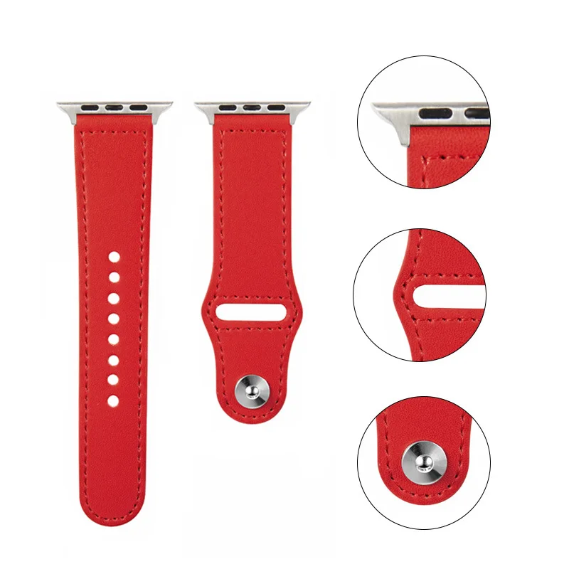 Leather Strap for Apple Watch Band 45mm 44mm 40mm 41mm 38mm 42mm 49mm Bracelet Belt Watchband iWatch series 8 7 6 5 se 4 Ultra