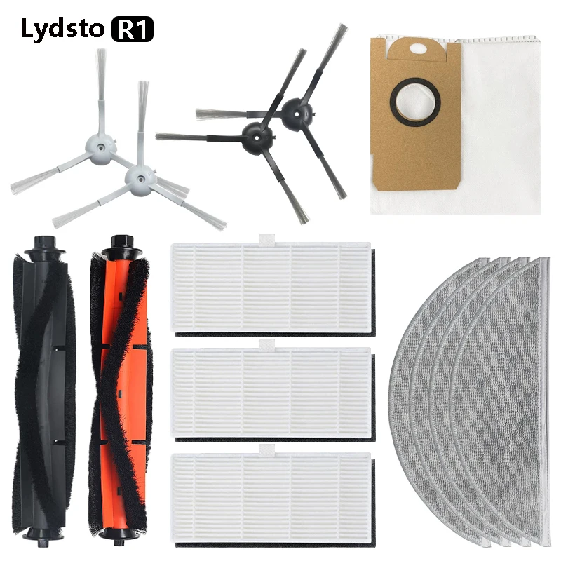 

Dust Bag Disposable Mop Cloth Side Brush Main Brush HEPA Filters Accessories For Lydsto R1 Robot Vacuum Cleaner Spare Parts