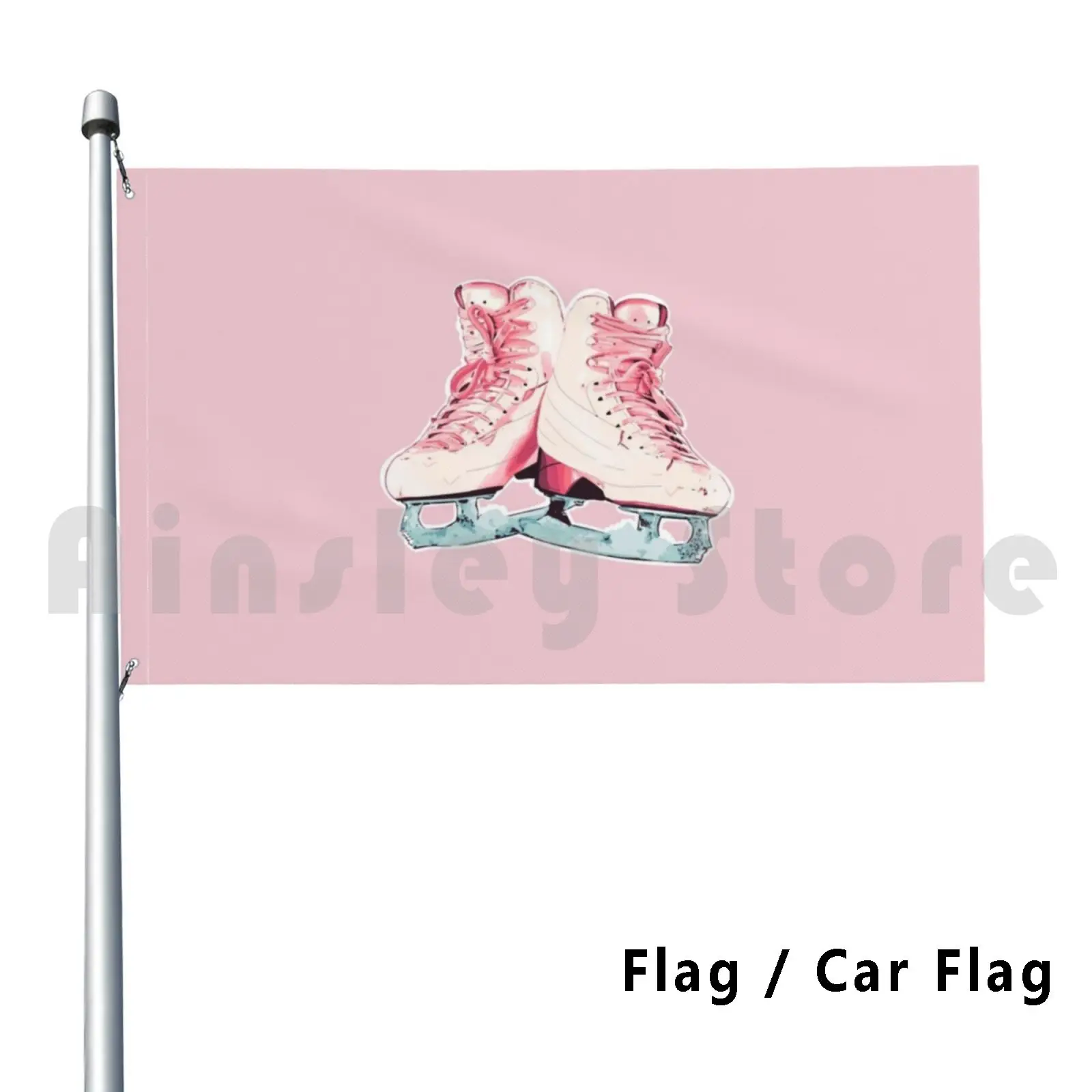 Розовые пастельные коньки для льда уличный декор флаг автомобиля Ретро