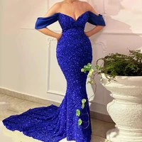 vinca sunny sexy royal blue sparkle sequin mermaid evening dresses 2023 v neck formal party dress long prom robes de soir%c3%a9e