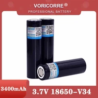 2022 varicore original new v 34 18650 3 7v 3400mah rechargeable lithium battery for light flashlight batteries led light