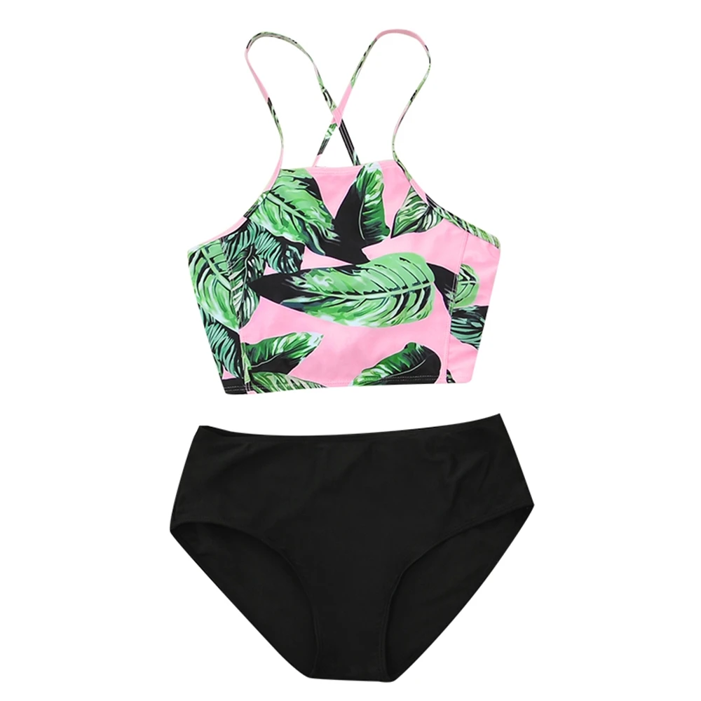 

Printed Bikini Swimsuit Women Swimwear High Neck Bikini Set Beachwear Bathing Suit Push Up Padded Bodysuits