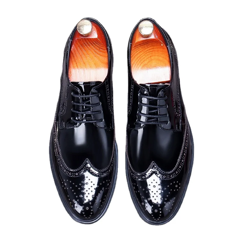 

Деловые мужские износостойкие Яркие Кожаные Деловые повседневные туфли в британском стиле Дерби 2216