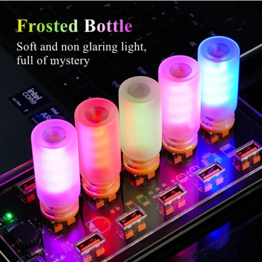 Фото USB LED-лампа с матовым прозрачным стеклом, 5В, ночник, диммируемая, сенсорное управление, для автомобиля, дома, комнаты, ноутбука, ПК, праздничного декора №3
