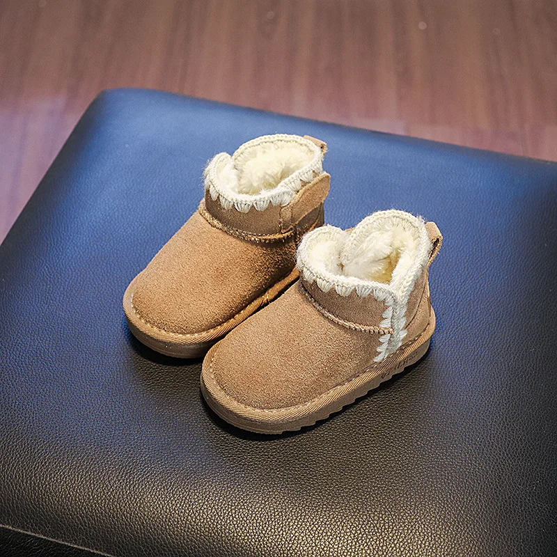 Зимние зимние сапоги для девочек блестящие три цвета детские короткие ботинки на