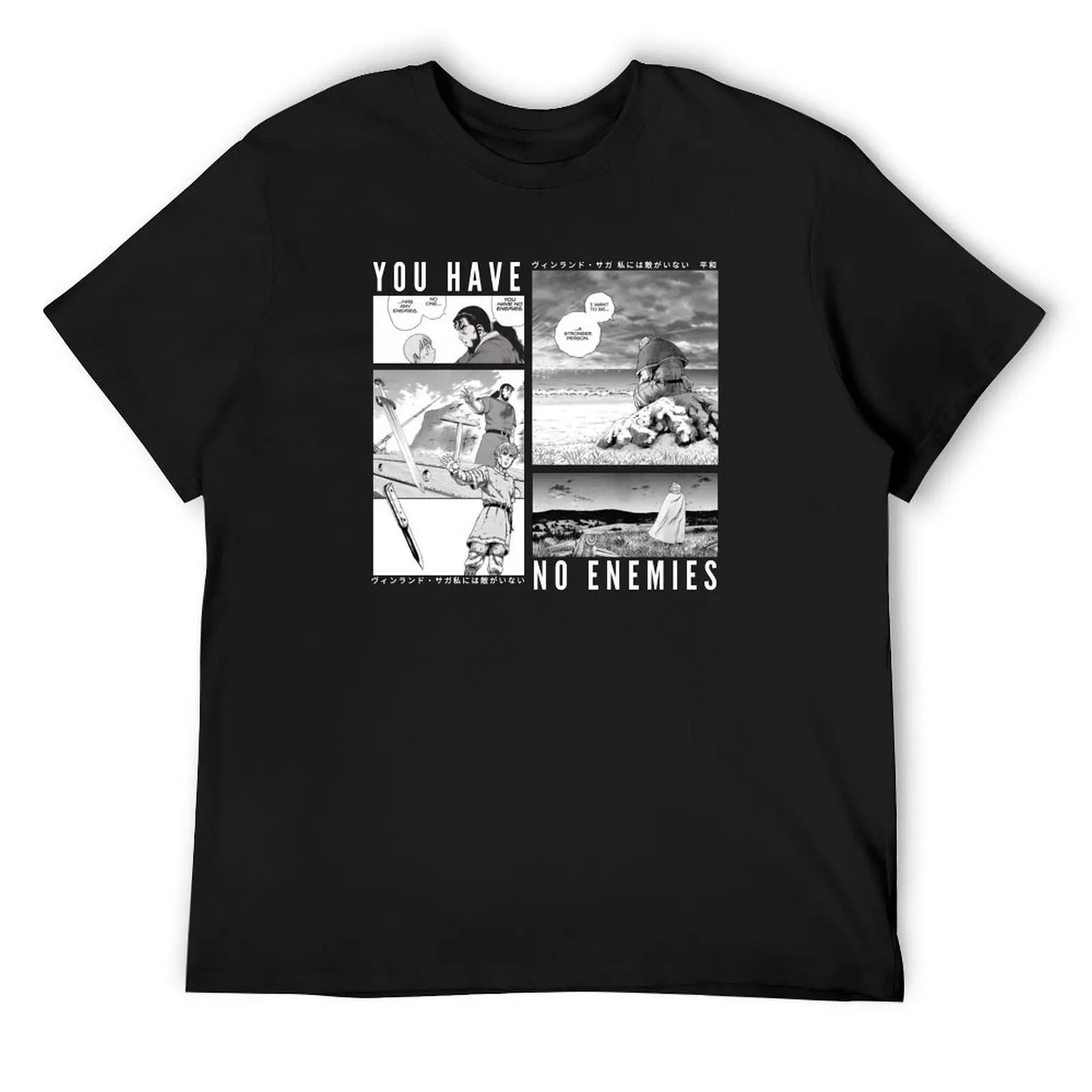 Футболка Vinland Saga You Have no Enemies мешковатые рубашки большого размера черная мужская