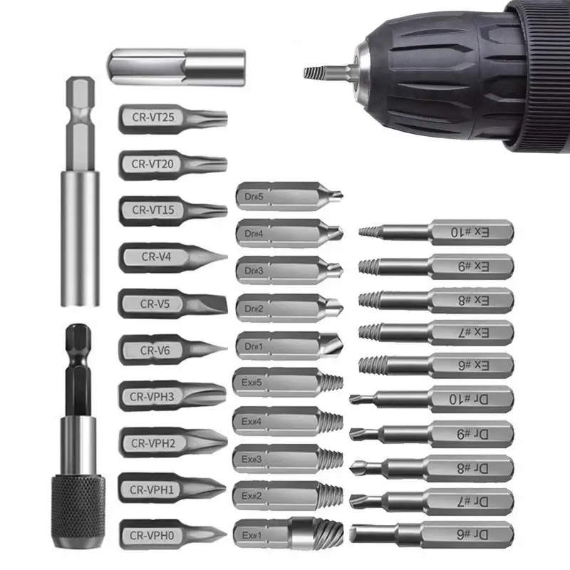

Damaged Screw Extractor Kit Damaged Screw Extractor Kit Multi-spline Extractors And Drill Bits For Removing Broken Studs Bolts