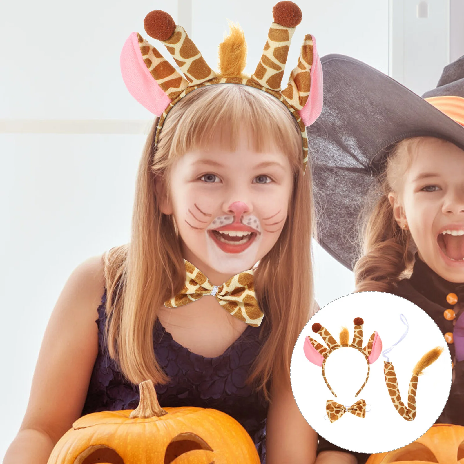 

Three Piece Suit Giraffe Ears Headband Bow Tie Party Make Up Headband Tails Accessories Animal Headbands Plush Dresses
