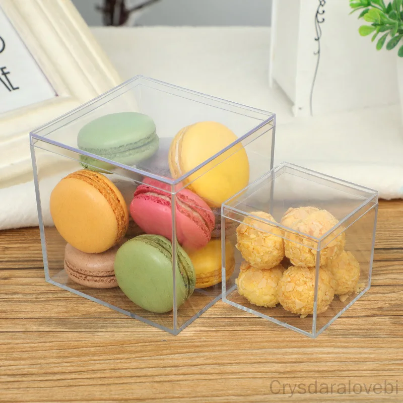 

12PCS Wedding Gift Candy Box Crystal Mud Plastic Packaging Box high Transparent Food-grade Candy Box