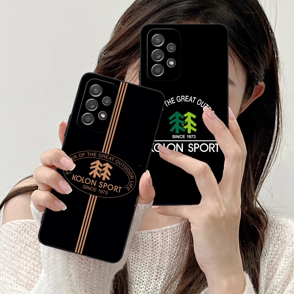 Mobile K-Kolon Sport Phone Case for Samsung Galaxy A73 72 71 70 55 54 53 52 35 34 32 23 14 13 5G Black Cover Smart Cellphones