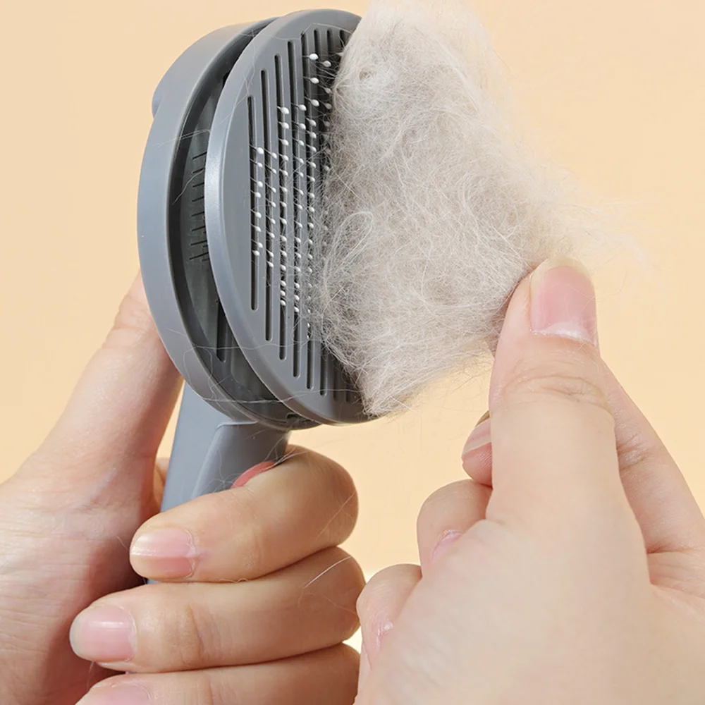 

Washable Pet Hair Remover Comb Self Cleaning Cat Brush Dog Grooming Equipment Cat Lint Remover Pet Dematting Comb Hair Brush