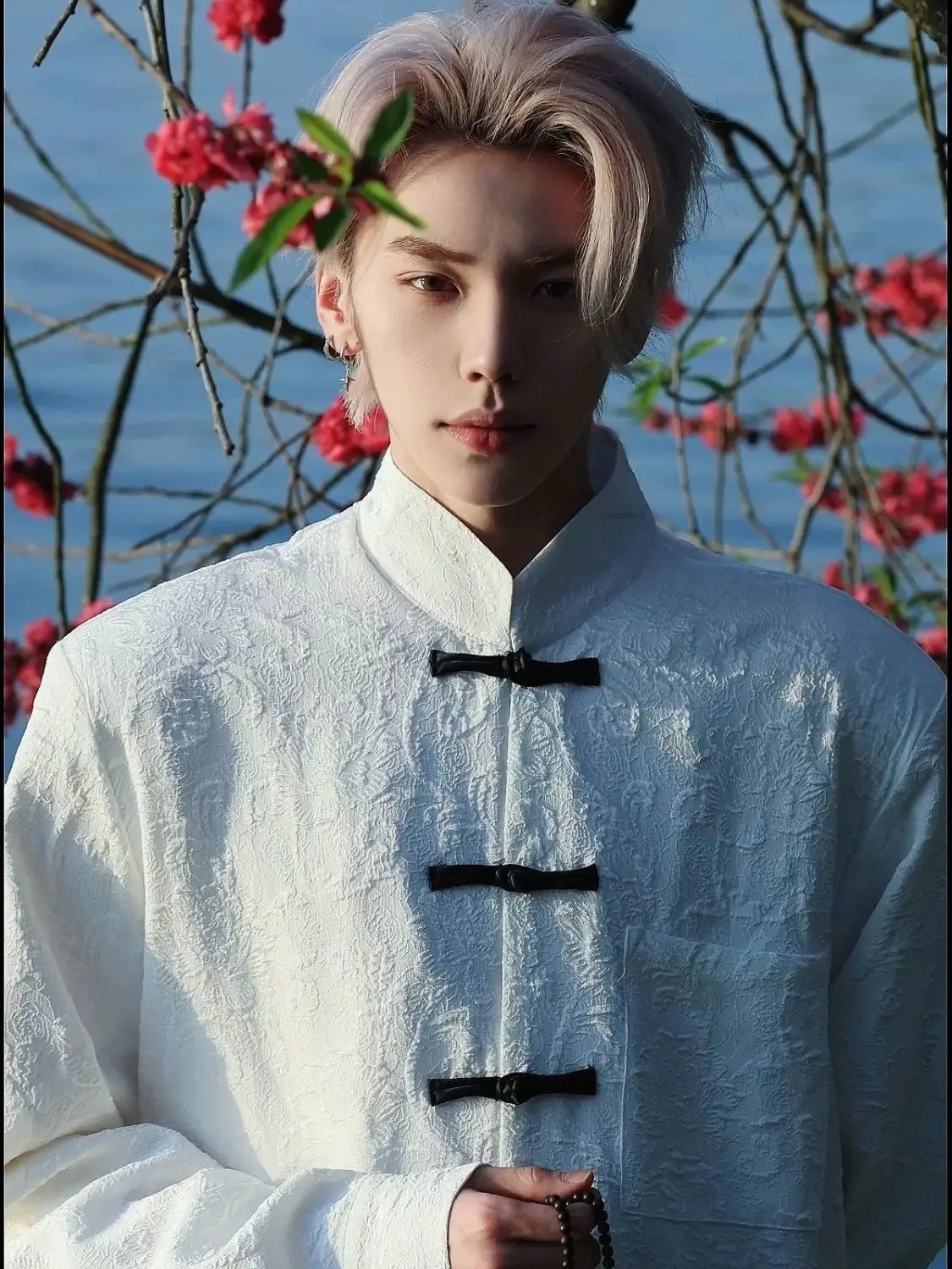 Мужская винтажная жаккардовая рубашка на пуговицах с длинным рукавом