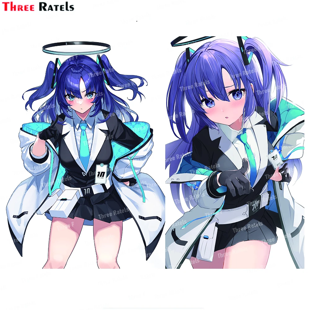 

Автомобильные водонепроницаемые цветные наклейки и наклейки Three Ratels J206 Yuuka синего цвета