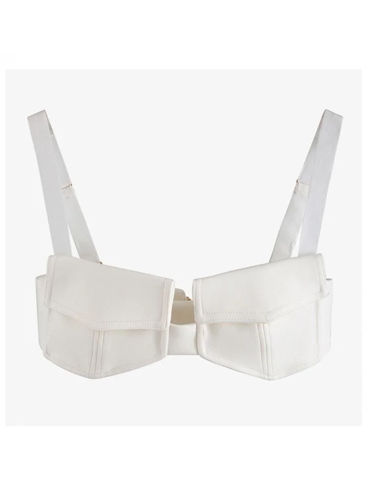 

Women Crop Top Traceless Rimless Underwear 2022 Sexy New Pocket Bra Short Vest Fashion All Match Female Waistcoat M250