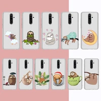 yinuoda sloth phone case for samsung s20 s10 lite s21 plus for redmi note8 9pro for huawei p20 clear case