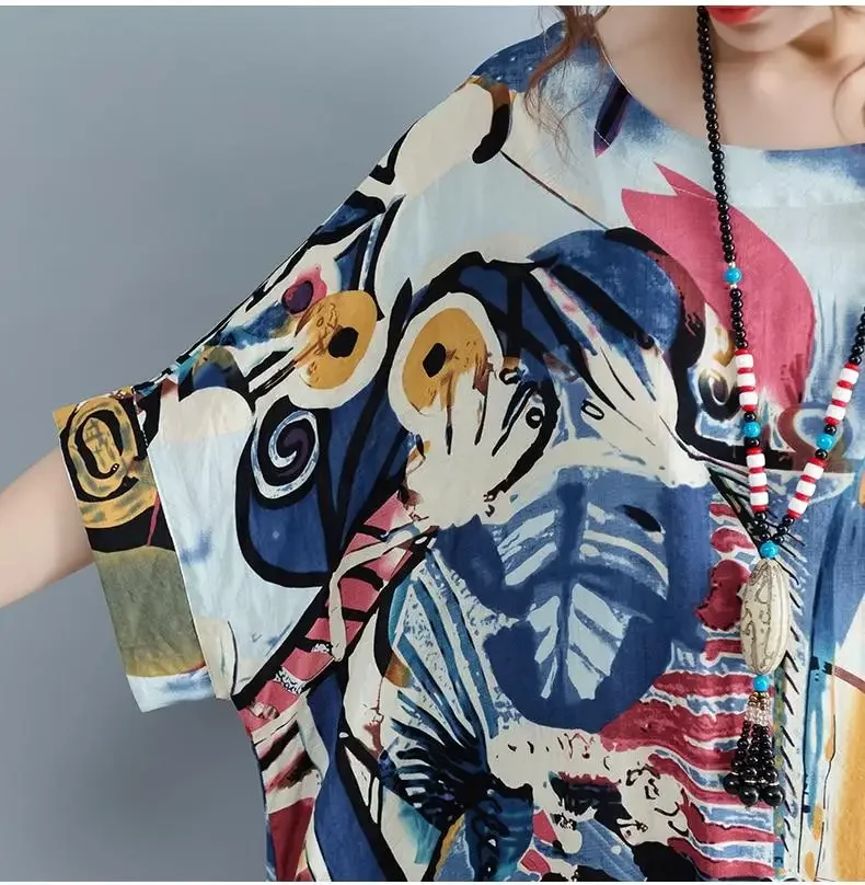 Женское платье с рисунком DIMANAF винтажное платье-макси из хлопка повседневное