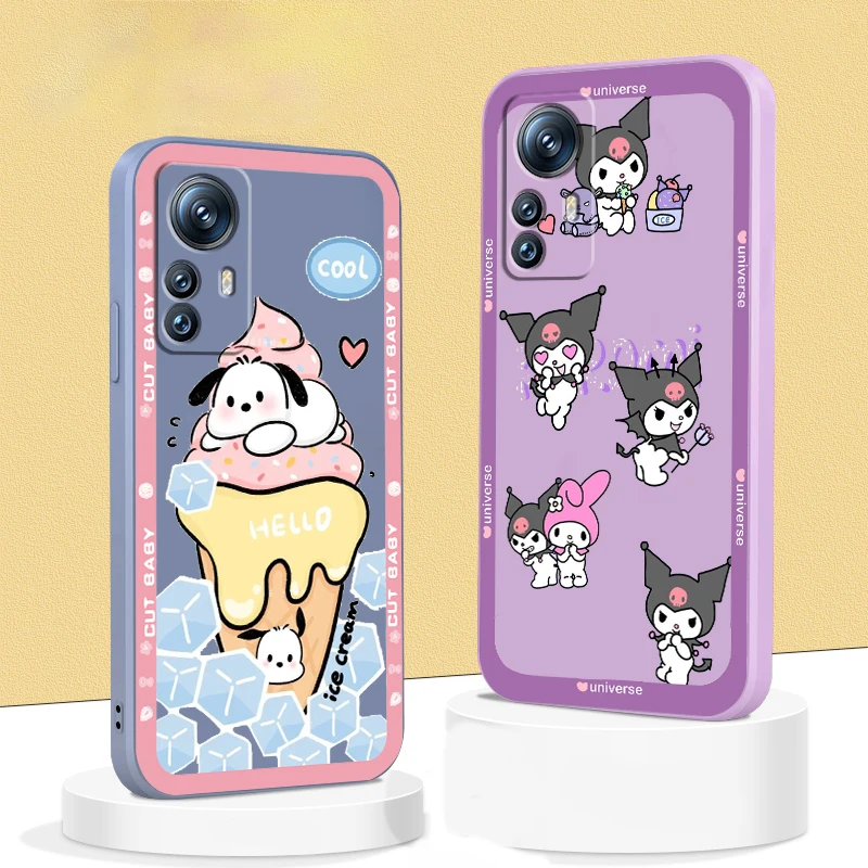 

Phone Case For Xiaomi Mi 13 12S 12 12X 12T 11i 11T 11 10 10S 10T Pro Lite Ultra 5G Sanrio Kulomi Hello Kitty Liquid Rope