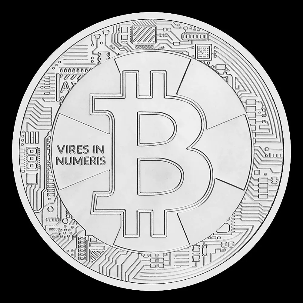 Физическая криптовалюта Коллекционная Серебряная позолоченная сувенирная