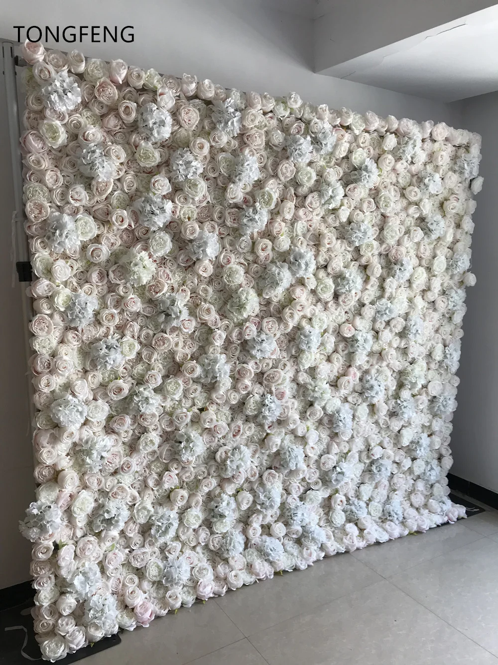 TONGFENG 4 фута * 8 футов цветы Шелковая Роза Пион 3D ролл-ап цветок настенные панели